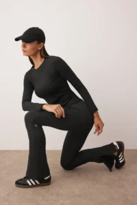 TRENDYOLMİLLA Black Flare/flared leg Yoga Knitting Sports Leggings - Image 2