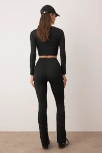 TRENDYOLMİLLA Black Flare/flared leg Yoga Knitting Sports Leggings - Image 6