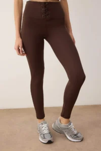 TRENDYOLMİLLA Brown Lace-Up Look Knitting Full Size Sports Leggings - Image 5