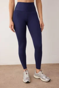 TRENDYOLMİLLA Navy Blue Matte Look Extra Shaping Knitting Sports Leggings - Image 3