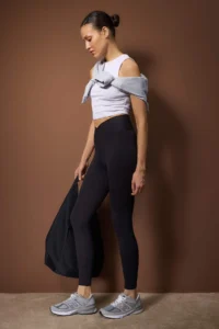 TRENDYOLMİLLA Black Soft Brushed Material Double breasted Waist Detailed Full Size Knitting Sports Leggings - Image 2