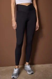 TRENDYOLMİLLA Black Soft Brushed Material Double breasted Waist Detailed Full Size Knitting Sports Leggings - Image 3