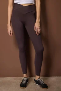 TRENDYOLMİLLA Dark Brown Soft Brushed Material Double breasted Waist Detailed Full Size Knitting Sports Leggings - Image 3