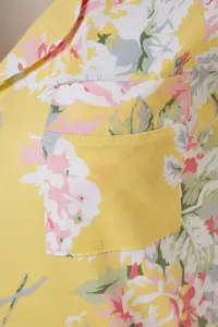 TRENDYOLMİLLA Yellow 100% Cotton flower patterned Shirt-Pants Knitting Pajama Set - Image 7