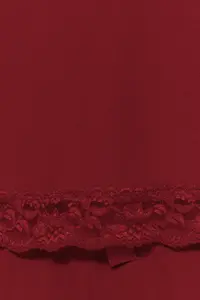 TRENDYOLMİLLA Burgundy Lace and Ribbon/Bow Detailed Rope Sleeveless Viscose Knitting Pajama Set - Image 5