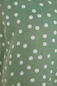 TRENDYOLMİLLA MINT Polka Dot Ruffle Detailed Rope Sleeveless Viscose OF shorts Weaving Pajama Set - Image 9