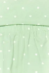 TRENDYOLMİLLA MINT 100% Cotton Polka Dot and Heart OF shorts Knitting Pajama Set - Image 3