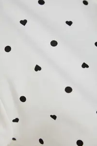 TRENDYOLMİLLA White 100% Cotton Polka Dot and Heart OF shorts Knitting Pajama Set - Image 7