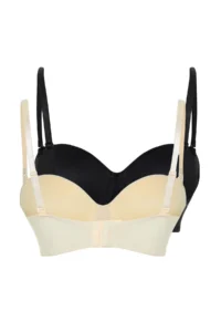 TRENDYOLMİLLA Black-Nude 2 Sets Package Rope Sleeveless without filling Entire Container Strapless Knitting Bra - Image 11