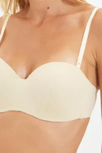 TRENDYOLMİLLA Black-Nude 2 Sets Package Rope Sleeveless without filling Entire Container Strapless Knitting Bra - Image 3