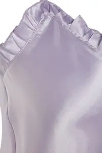 TRENDYOLMİLLA Lilac Frilly Rope Sleeveless Satin OF shorts Weaving Pajama Set - Image 7