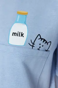 TRENDYOLMİLLA Mavi Frilly Printed OF shorts Knitting Pajama Set - Image 5