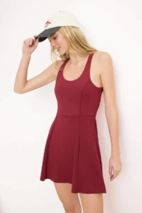 TRENDYOLMİLLA Burgundy Scuba A-line Dress - Image 2