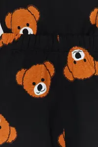 TRENDYOLMİLLA Women Family Black 100% Cotton Teddy Bear OF shorts Knitting Pajama Set - Image 7