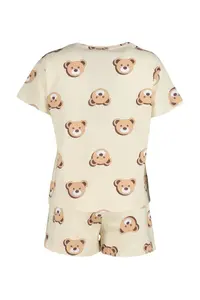 TRENDYOLMİLLA Ecru 100% Cotton Teddy Bear OF shorts Knitting Pajama Set - Image 8