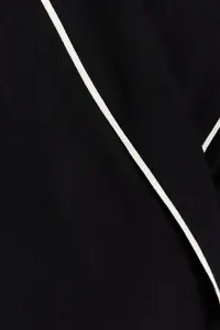 TRENDYOLMİLLA Black Belted Piping Detailed Viscose OF shorts Weaving Pajama Set - Image 6