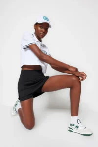 TRENDYOLMİLLA Black Reflector Printed 2 Layer OF shorts with pocket Tennis Knitting Sports Shorts Skirt