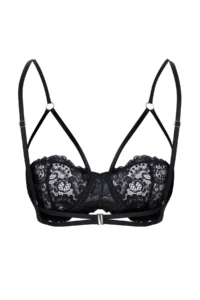 TRENDYOLMİLLA Black Lace Piped Rope Sleeveless underwire Wireless balconette Knitting Bra - Image 11