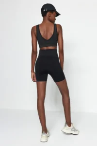 TRENDYOLMİLLA Black seamless/Seamless Extra Shaping Knitting Sports Shorts/Short Leggings - Image 5