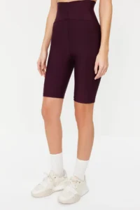 TRENDYOLMİLLA Plum Shaping Knitting Sports Biker/Short Leggings - Image 4