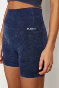TRENDYOLMİLLA Mavi seamless/Seamless Washable Knitting Sports Shorts/Short Leggings
