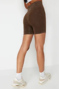 TRENDYOLMİLLA Brown seamless/Seamless Washable Knitting Sports Shorts/Short Leggings - Image 5