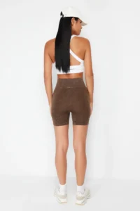 TRENDYOLMİLLA Brown seamless/Seamless Washable Knitting Sports Shorts/Short Leggings - Image 7