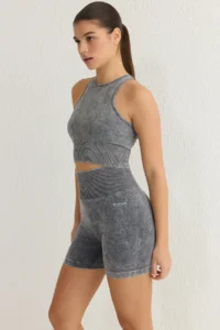 TRENDYOLMİLLA Anthracite seamless/Seamless Washable Knitting Sports Shorts/Short Leggings