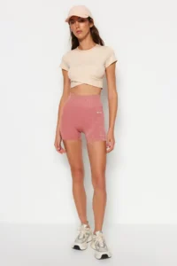 TRENDYOLMİLLA Dusty Rose seamless/Seamless Washable Knitting Sports Shorts/Short Leggings - Image 2
