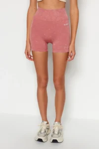 TRENDYOLMİLLA Dusty Rose seamless/Seamless Washable Knitting Sports Shorts/Short Leggings - Image 4