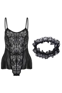 TRENDYOLMİLLA Black Lace Bacak Banded Rope Sleeveless snaps Knitting Bodysuit .D.00001 - Image 6