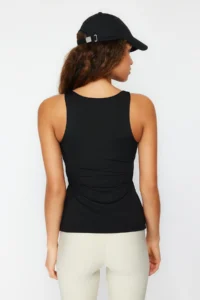 TRENDYOLMİLLA Black Shaping 2 Layer Padded Sports Bra Square Neck Knitting Sports Top/Blouse - Image 6