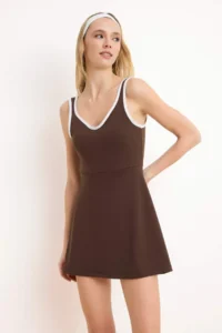 TRENDYOLMİLLA Brown Scuba A-line Dress
