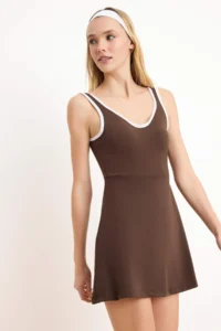 TRENDYOLMİLLA Brown Scuba A-line Dress - Image 2