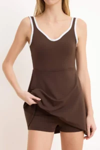 TRENDYOLMİLLA Brown Scuba A-line Dress - Image 3