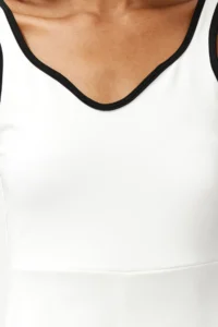 TRENDYOLMİLLA White Piping Detailed 2 Layer Tennis Knitting Sports Dress with Shorts Inside - Image 5