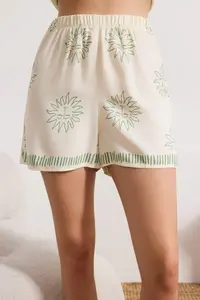 TRENDYOLMİLLA MINT Galaxy Patterned Viscose OF shorts Weaving Pajama Set - Image 3