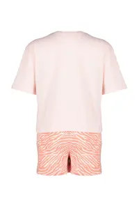 TRENDYOLMİLLA Pink 100% Cotton Zebra Printed OF shorts Knitting Pajama Set - Image 8