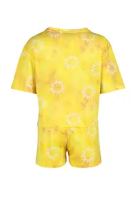 TRENDYOLMİLLA Yellow 100% Cotton Sun Patterned OF shorts Knitting Pajama Set - Image 9