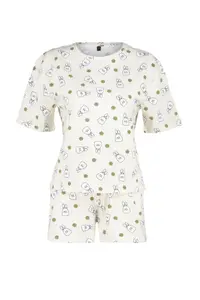 TRENDYOLMİLLA Yellow-Multicolored 100% Cotton gingham OF shorts Knitting Pajama Set - Image 7