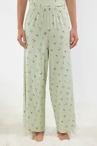 TRENDYOLMİLLA MINT-Multicolored Floral Knitting Pajama Set - Image 4