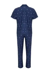 TRENDYOLMİLLA Navy Blue Kalpli Knitting Pajama Set - Image 8
