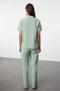 TRENDYOLMİLLA MINT Cotton Weaving Pajama Set - Image 5