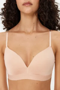 TRENDYOLMİLLA Nude Micro Rope Sleeveless without filling Without underwire Covered bralette Knitting Bra - Image 3