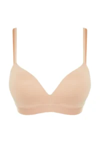 TRENDYOLMİLLA Nude Micro Rope Sleeveless without filling Without underwire Covered bralette Knitting Bra - Image 8