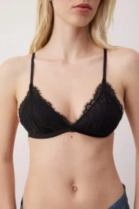 TRENDYOLMİLLA Black-White 2 Sets Lace Rope Sleeveless without filling Without underwire Covered Triangle Knitting Bra - Image 2