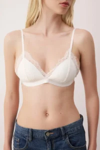 TRENDYOLMİLLA Black-White 2 Sets Lace Rope Sleeveless without filling Without underwire Covered Triangle Knitting Bra - Image 7