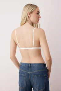 TRENDYOLMİLLA Black-White 2 Sets Lace Rope Sleeveless without filling Without underwire Covered Triangle Knitting Bra - Image 9