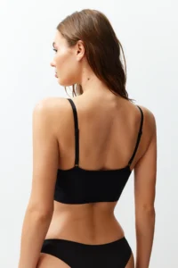 TRENDYOLMİLLA Premium Black Micro Rope Sleeveless Without underwire Dolgulu/Push-Up bralette Knitting Bra - Image 6