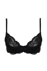 TRENDYOLMİLLA Black Lace Rope Sleeveless Demi without filling Covered balconette Knitting Bra - Image 10